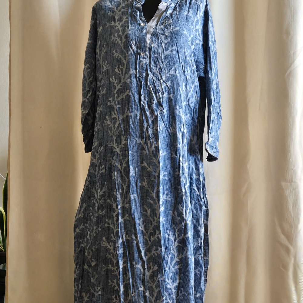 Blue Patterned Women's Dress